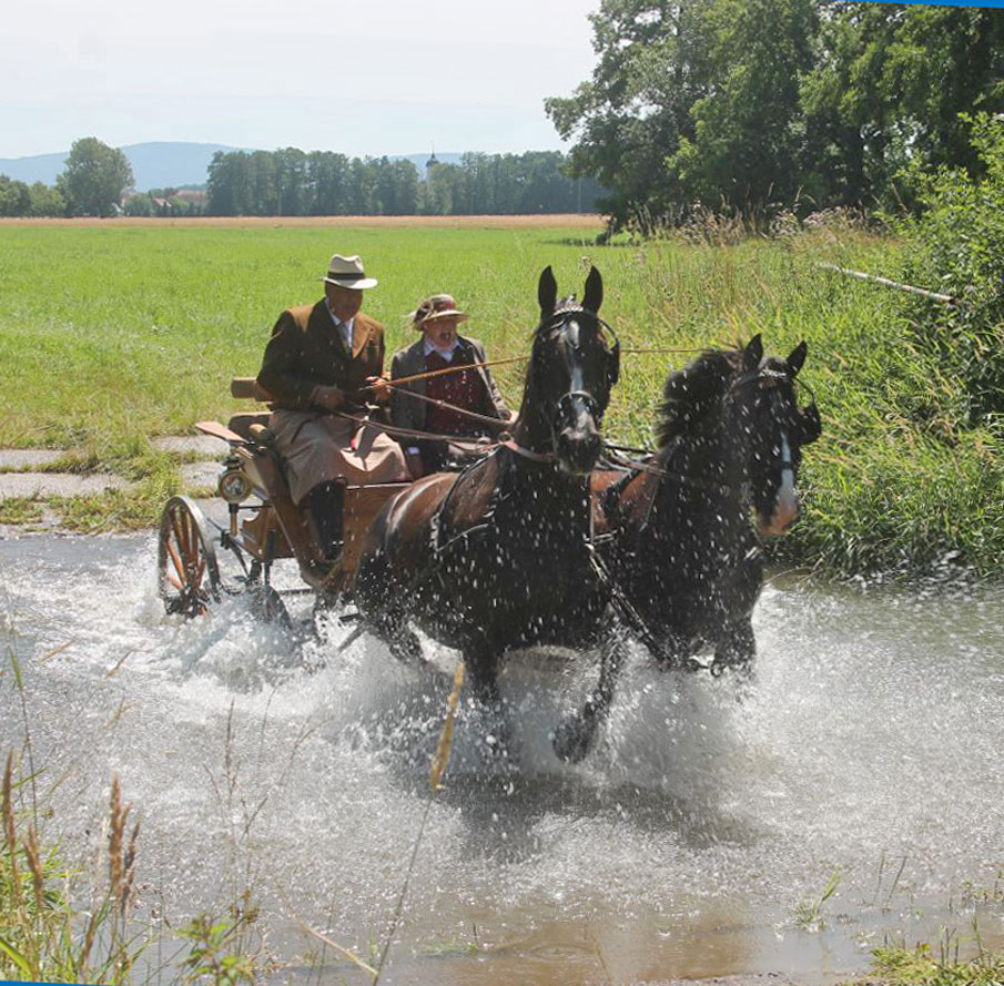 Fahrt durch Wassergraben